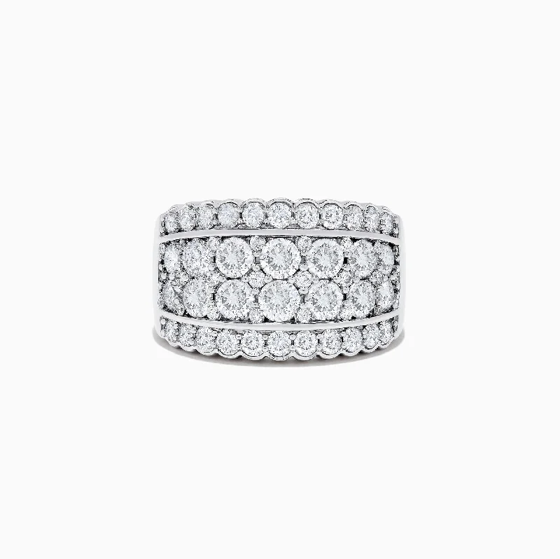 Pave Classica 14K White Gold Diamond Wide Band Ring, 1.54 TCW