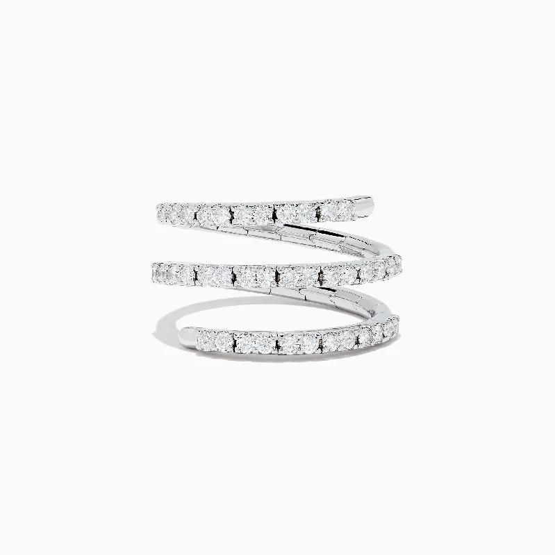 Pave Classica 14K White Gold Diamond Wrap Ring, 0.78 TCW