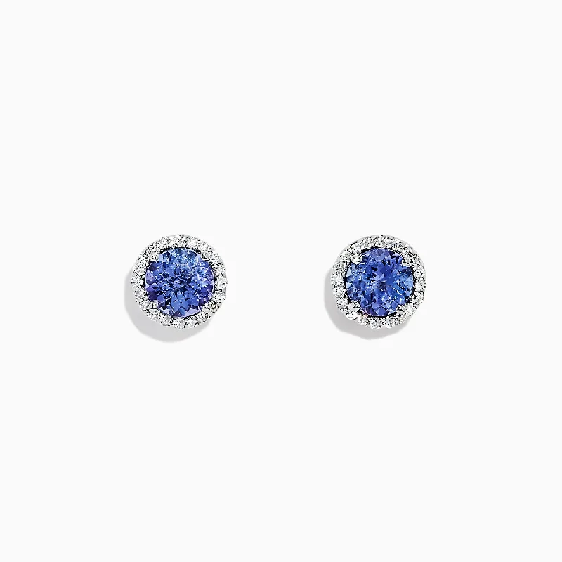 Nahla Siri 14K White Gold Tanzanite and Diamond Stud Earrings, 1.91 TCW