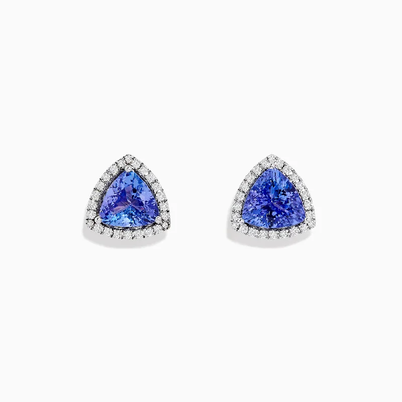 Nahla Siri 14K White Gold Tanzanite and Diamond Studs