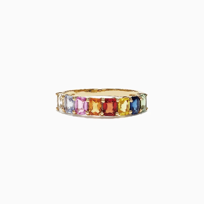 Watercolors 14K Yellow Gold Multi-Sapphire Band Ring, 2.06 TCW