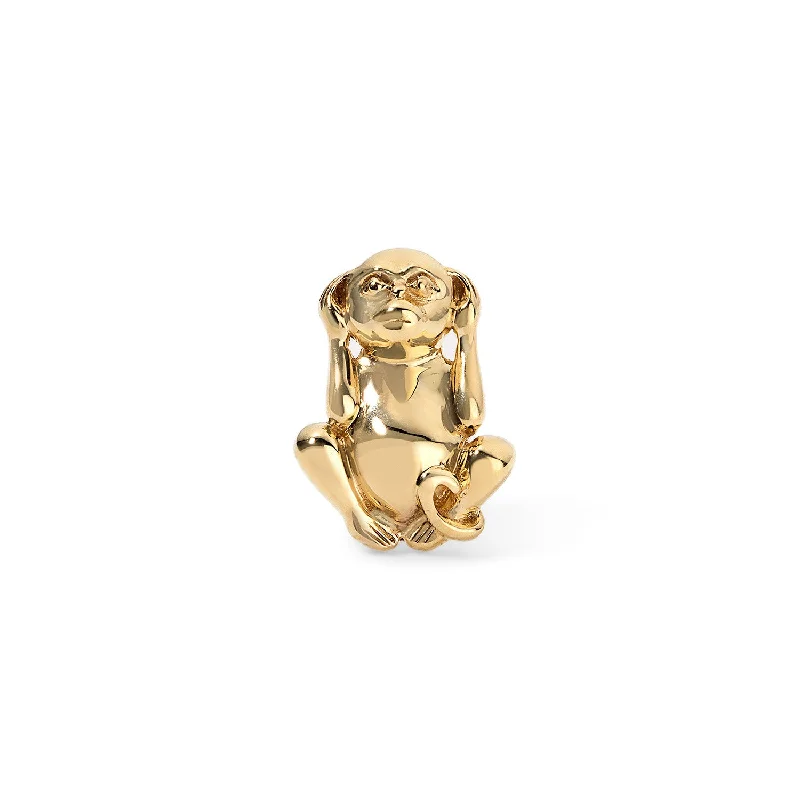 Gold Monkey Hear No Evil Stud