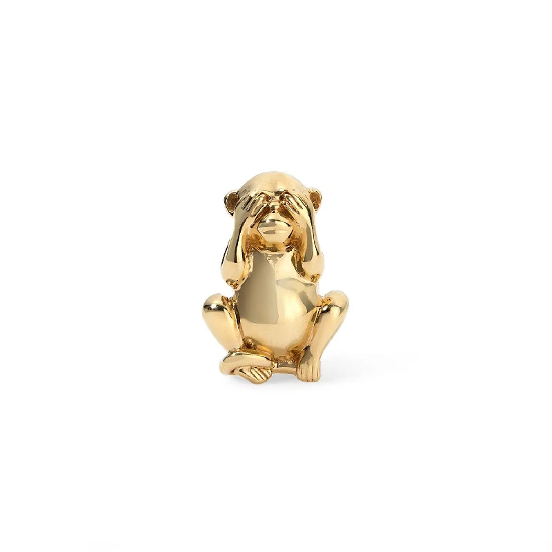 Gold Monkey See No Evil Stud