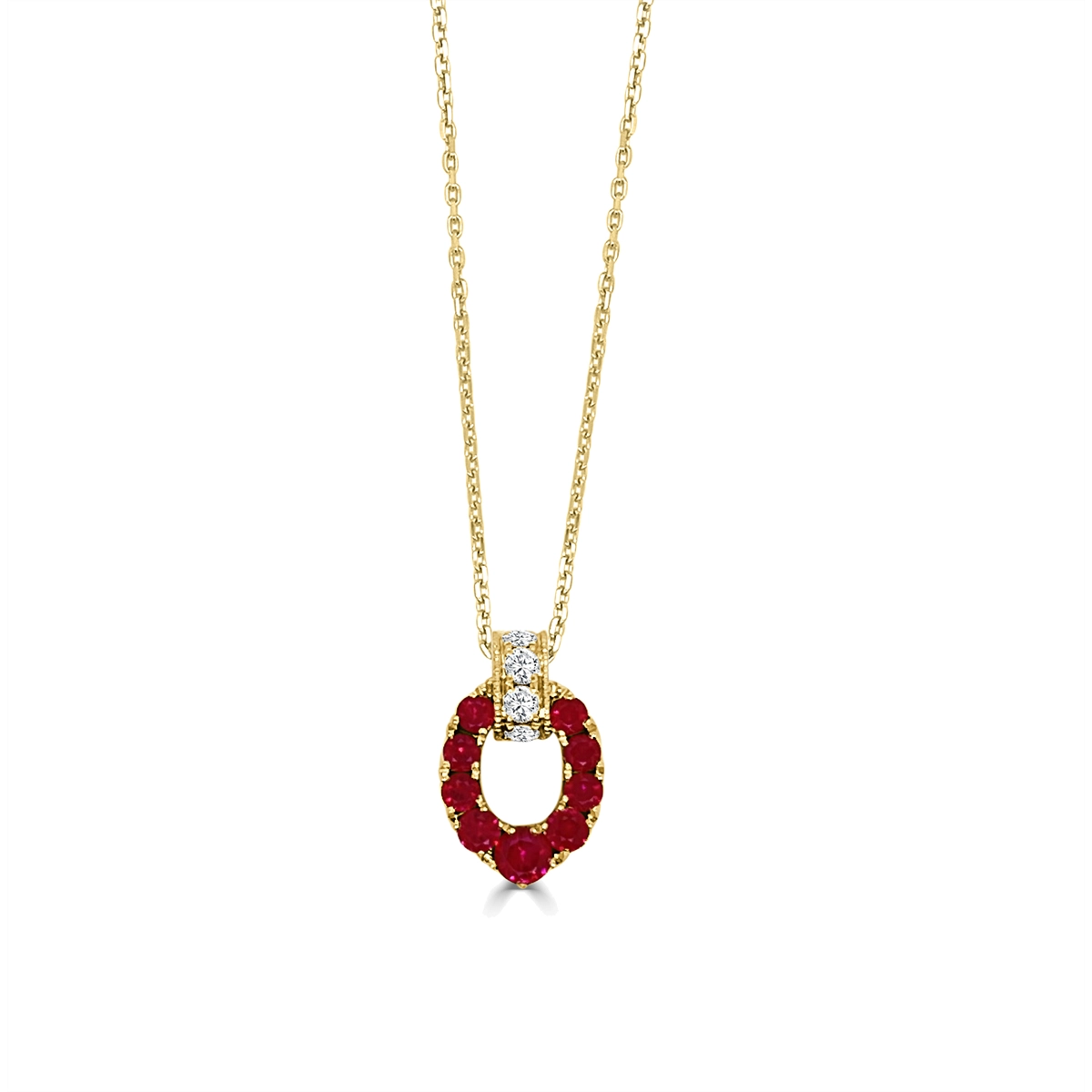 Frederic Sage 14K Yellow Gold Nebula Ruby Pendant Necklace with Diamond Bail