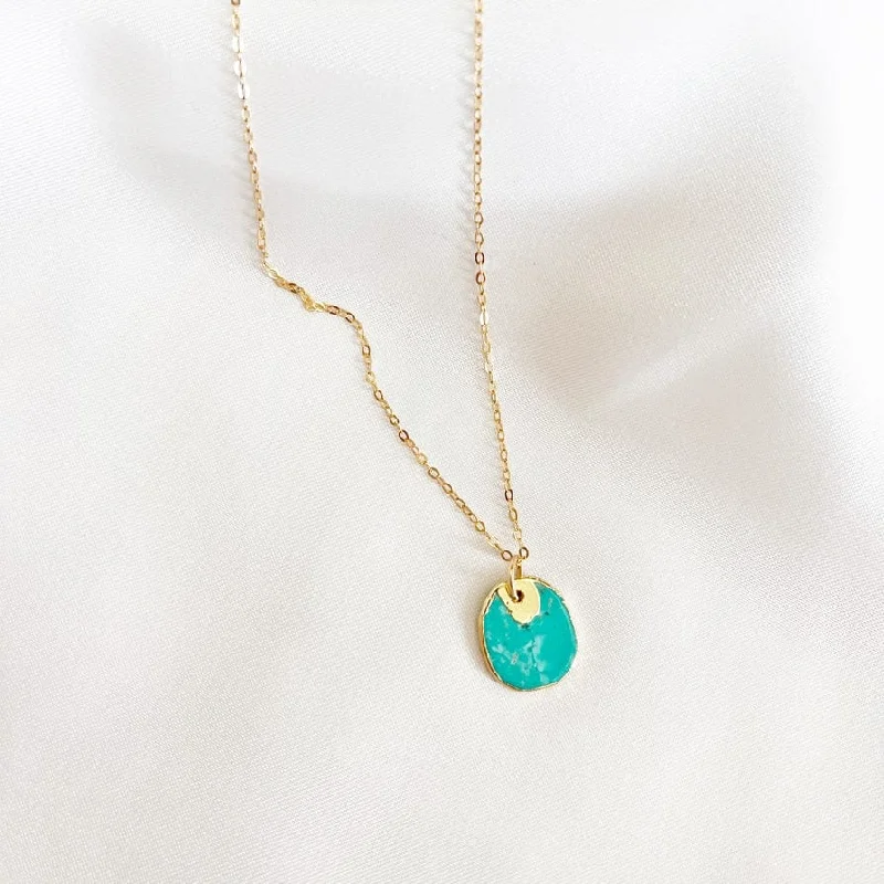 Free Spirit Turquoise Pendant Necklace Gold Filled