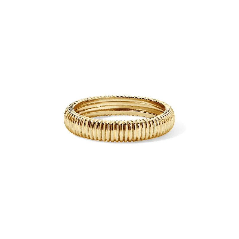 Gold Ridged Ring