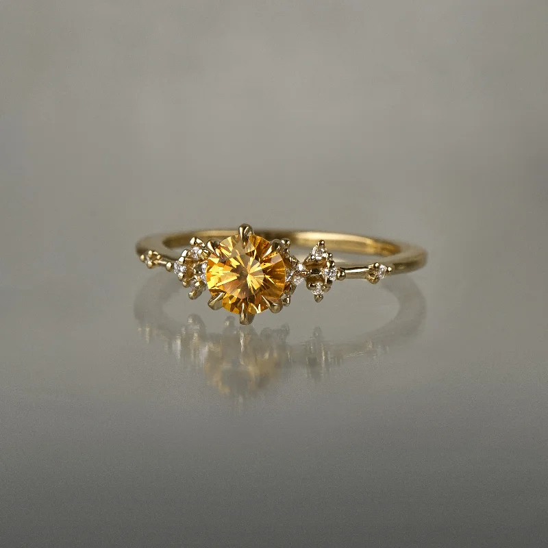 Golden Yellow Montana Sapphire Water Lily Ring