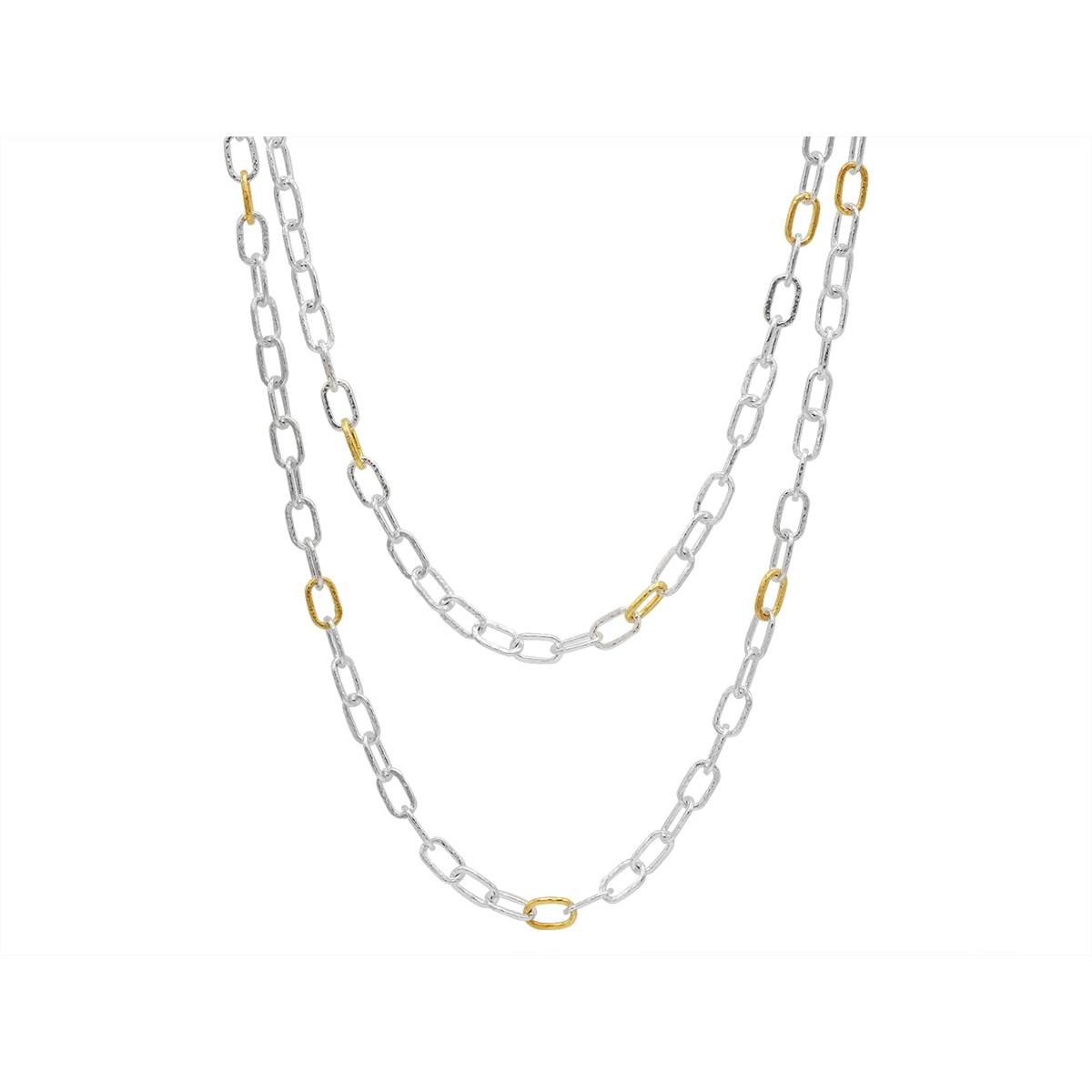 Gurhan Curbed Link Necklace in Sterling Plated with 24K Gold