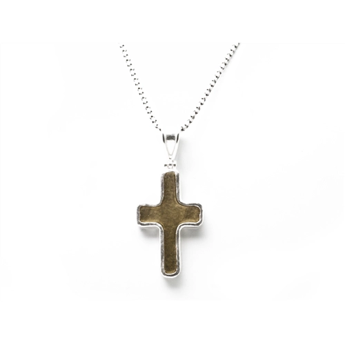 Gurhan Sterling Silver with Bonded 24K Yellow Gold Amulet Hammered Cross Necklace