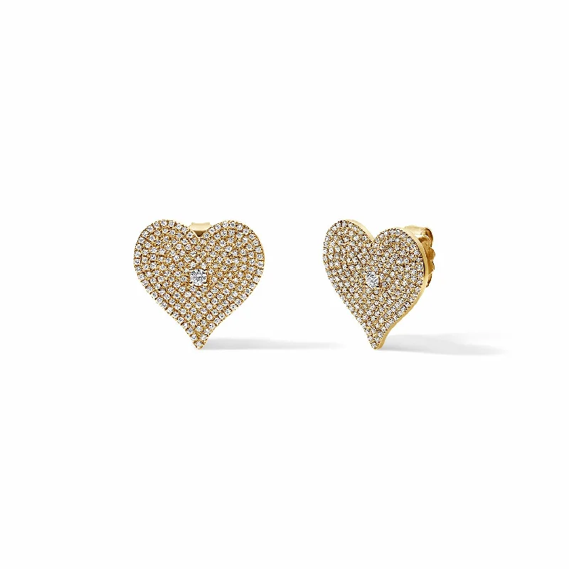 Heartfelt Gold and Diamond Heart Studs