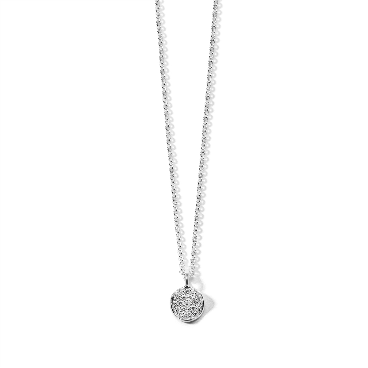 Ippolita Sterling Silver Stardust Mini Flower Disc Pendant Necklace with Diamonds, 16-18 inch