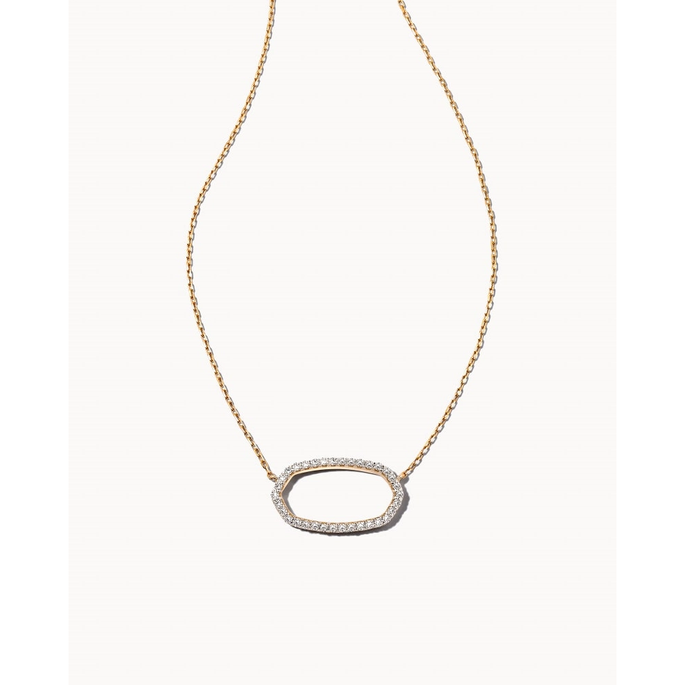 Kendra Scott Elisa 14K Yellow Gold Open Frame Diamond Necklace