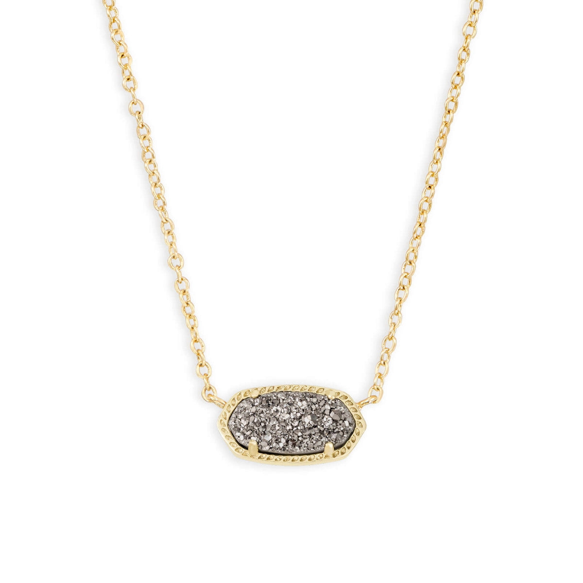 Kendra Scott Elisa Necklace in Gold with Platinum Drusy