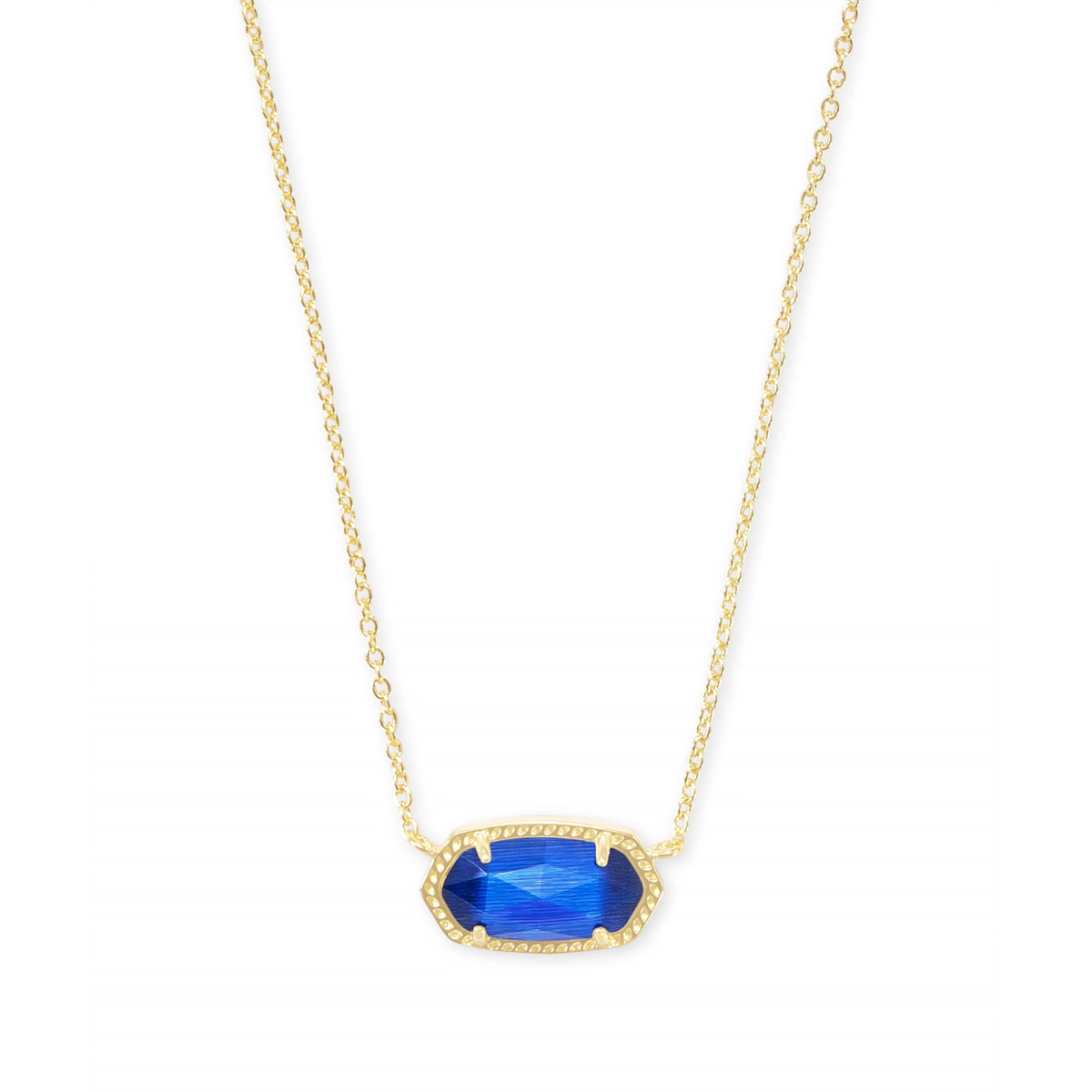 Kendra Scott Elisa Pendant Necklace in Gold with Cobalt Cats Eye