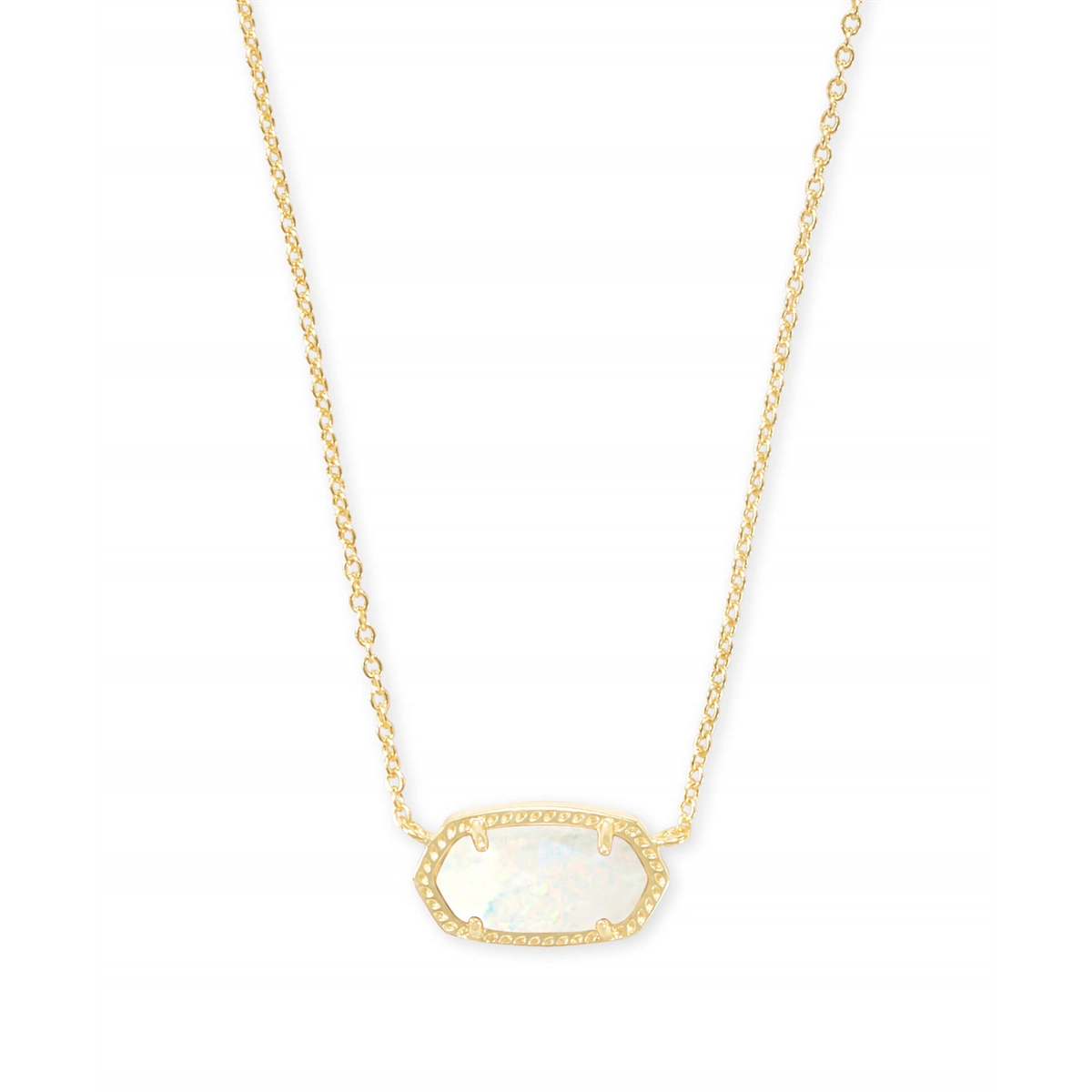 Kendra Scott Elisa Pendant Necklace in Gold with White Opal