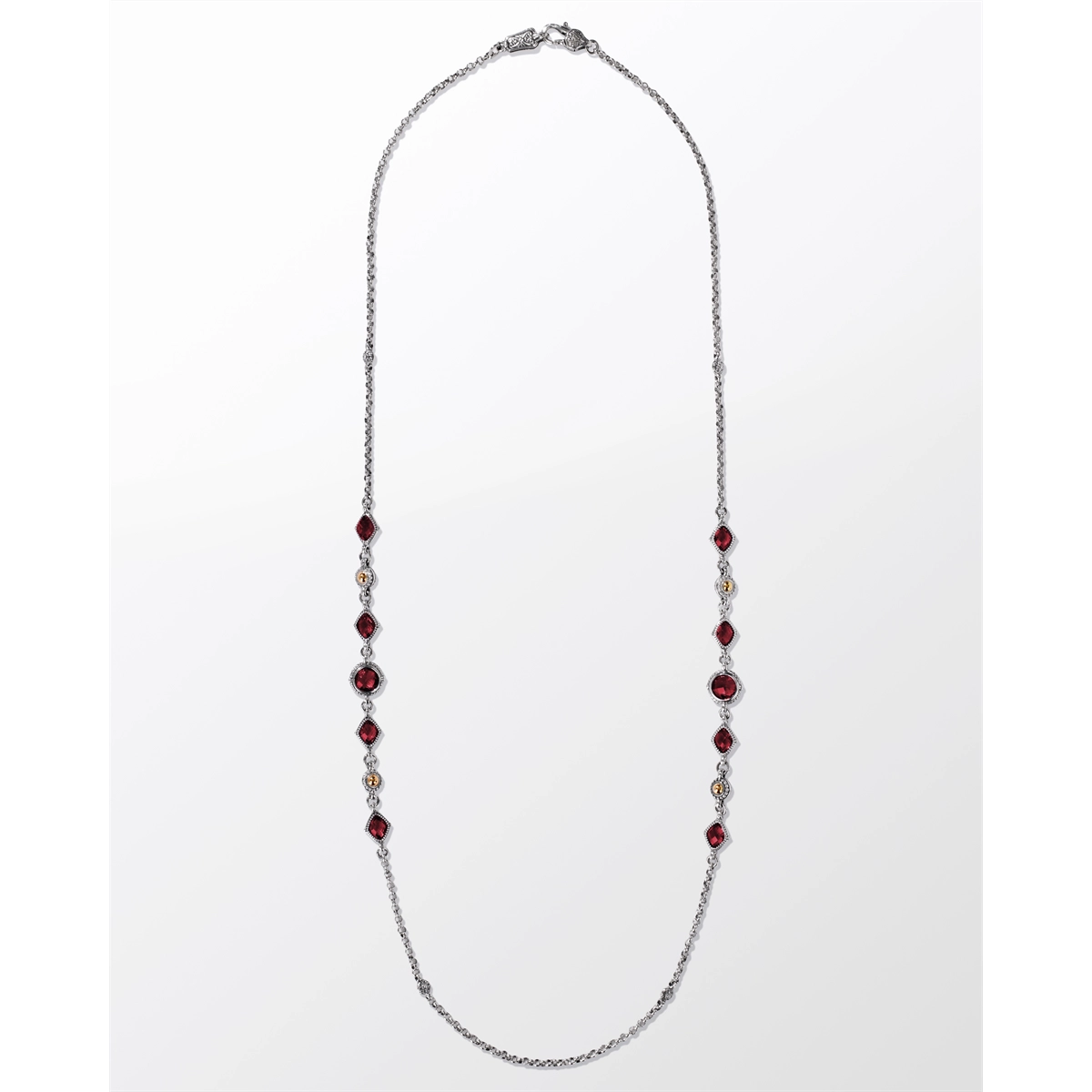 Konstantino Anthos Collection Silver and Gold Corundum Prism Station Necklace