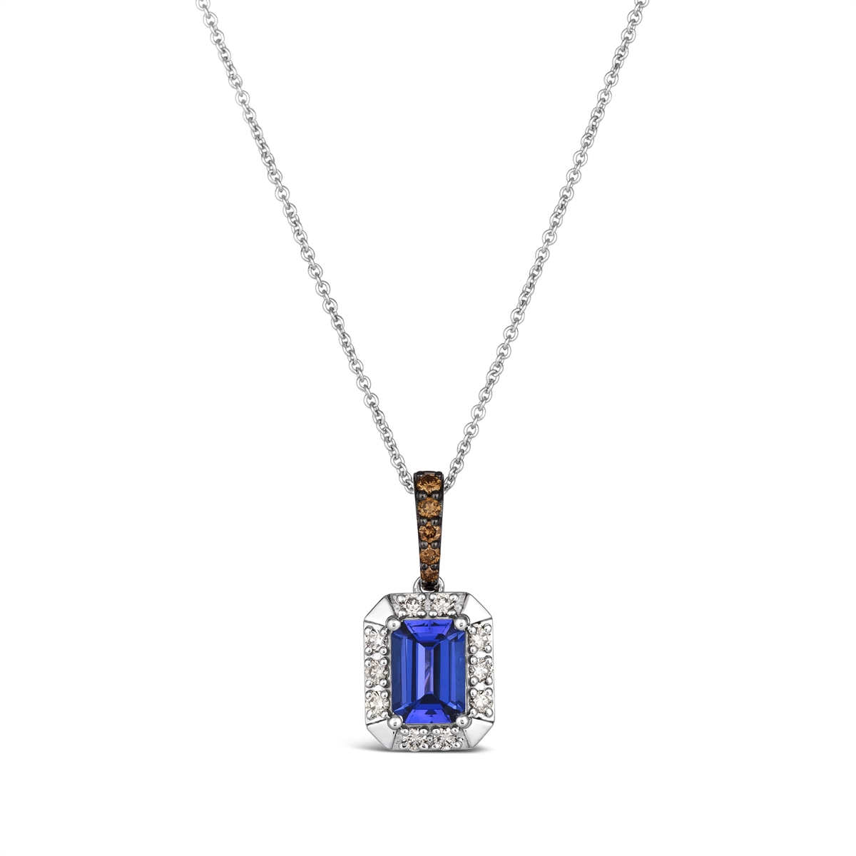 Le Vian 14K Vanilla Gold Blueberry Tanzanite and Chocolate and Vanilla Diamond Necklace