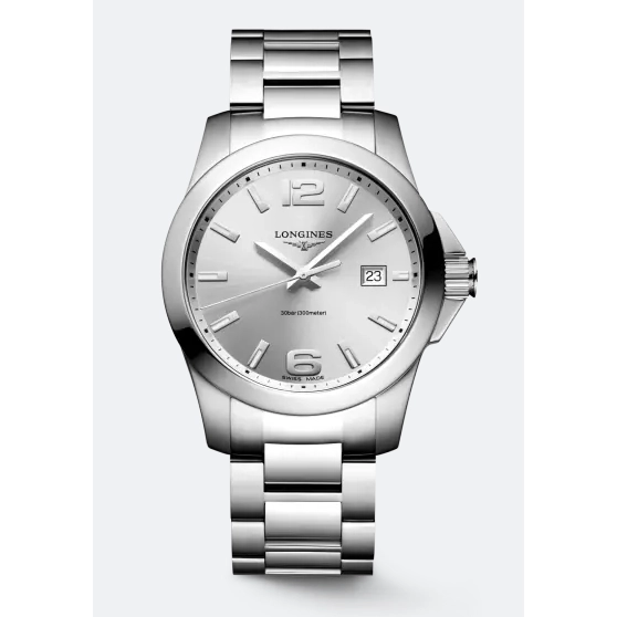 Longines Conquest Steel Silver Index Steel Bracelet Quartz 41mm