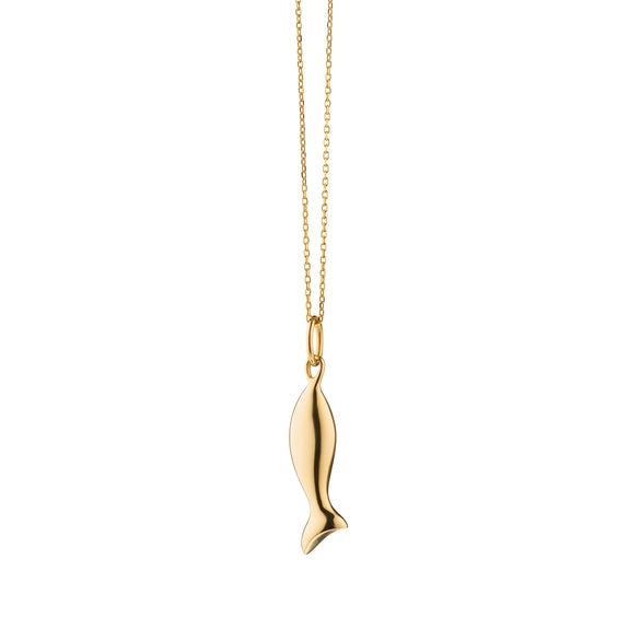 Monica Rich Kosann 18K Yellow Gold Small Fish Pendant Necklace