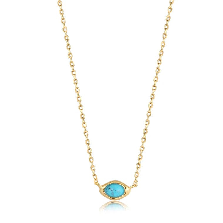 Gold Turquoise Wave Necklace