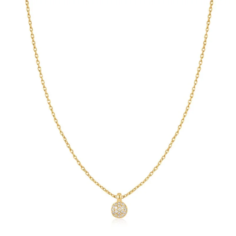 Gold Spheres Pave Necklace