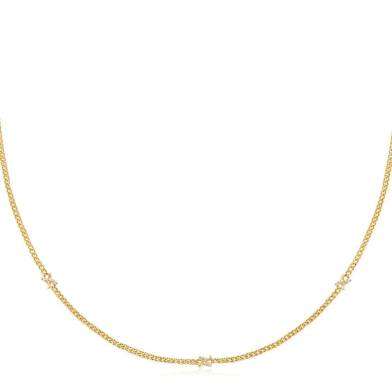 Gold Cross Station Necklace