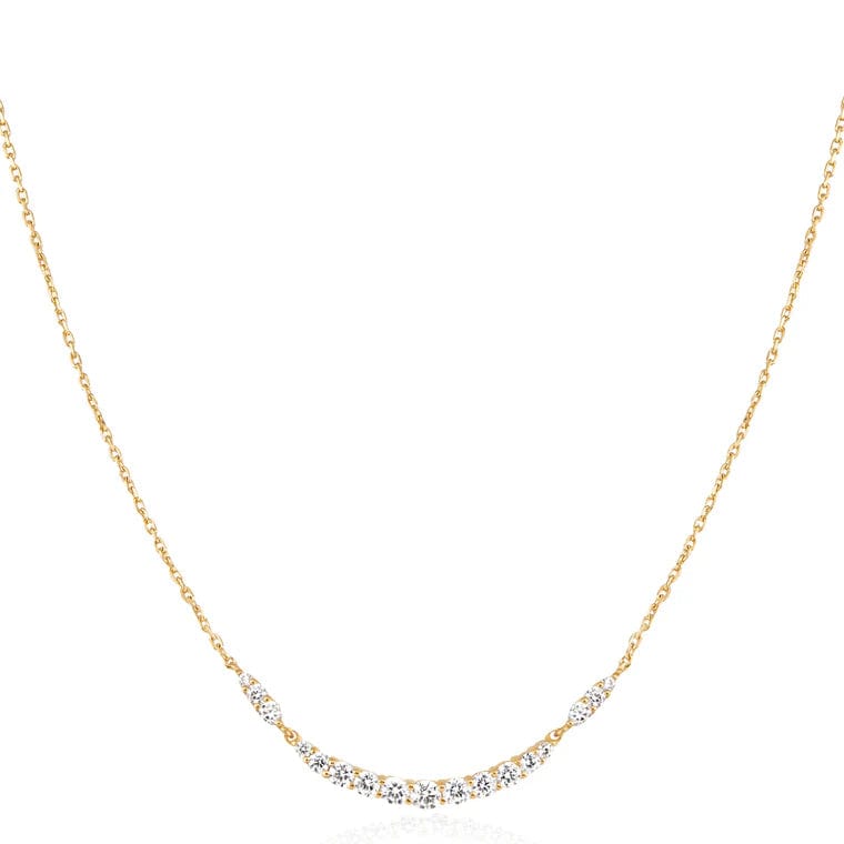 Gold Arc Pave Necklace