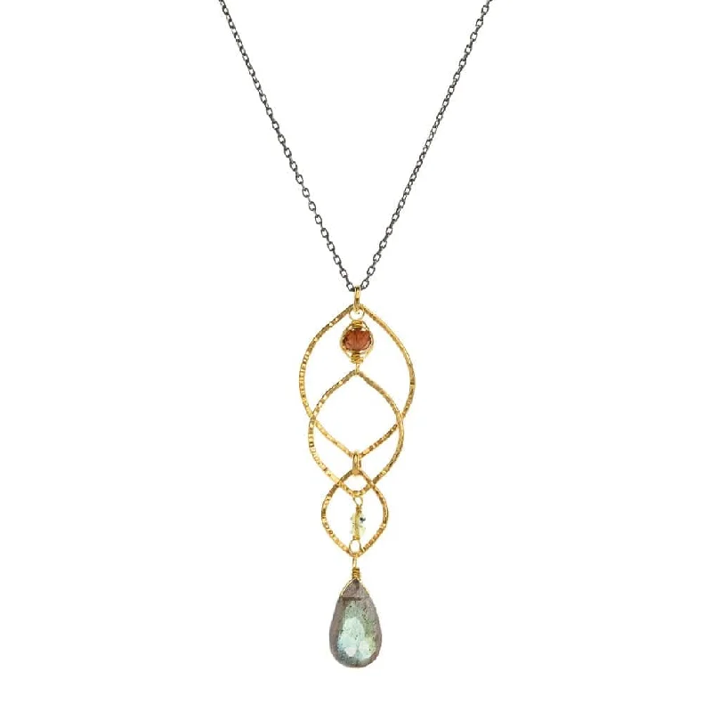 Layered Labradorite Pendant Necklace