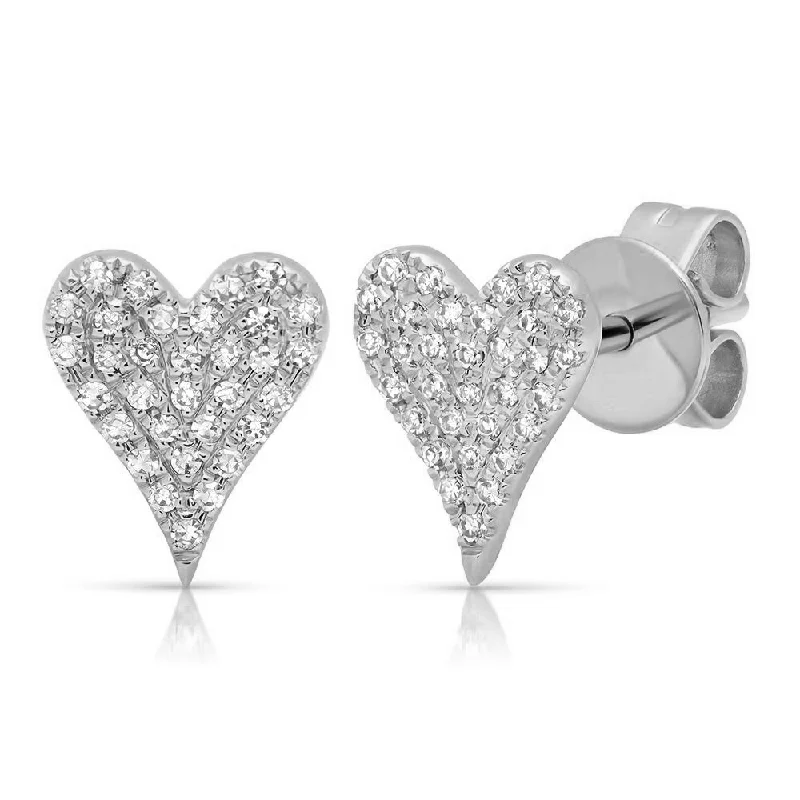 Pave Heart Studs