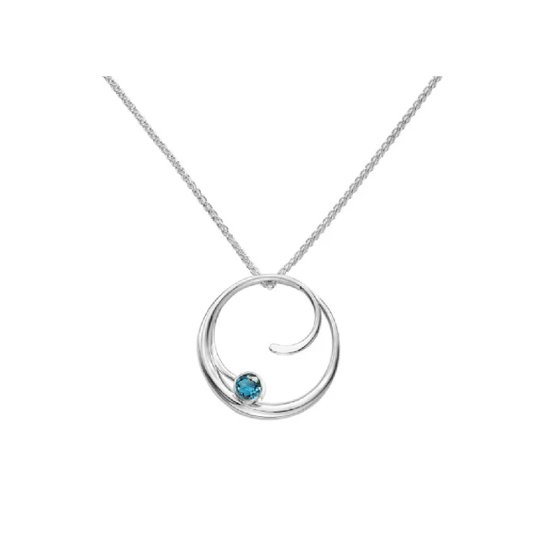 Blue Topaz Petite Bindu Pendant Necklace