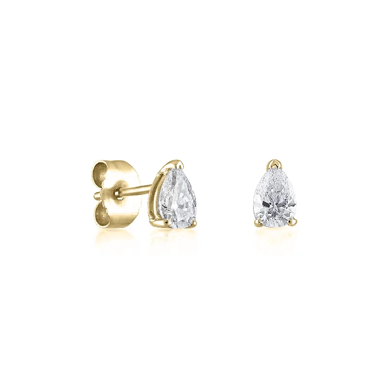 Pear Diamond Stud Earrings