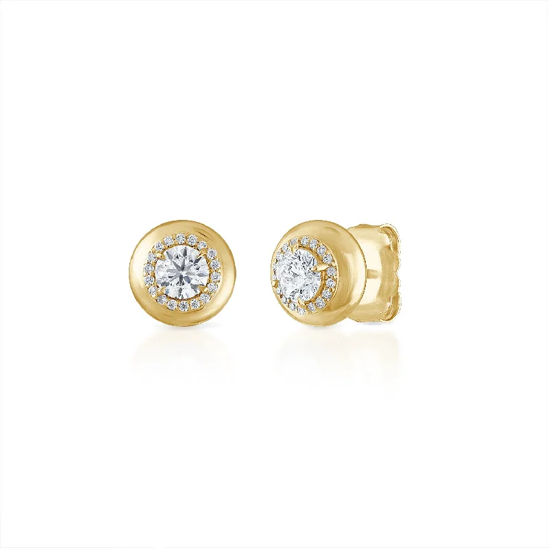 Petite Diamond Button Stud Earrings