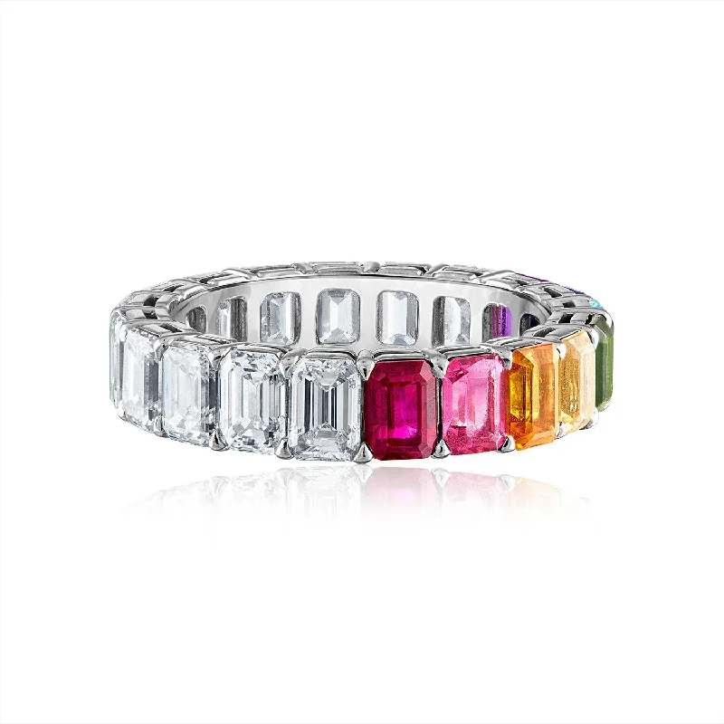 Rainbow and Diamond Eternity Band