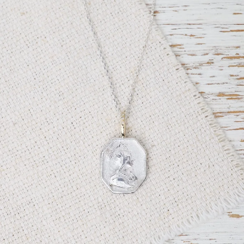 Mother Sterling Silver & 14k Gold Necklace