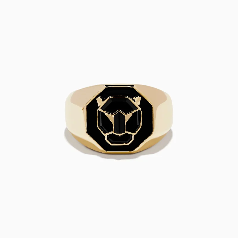 Signature Men's 14K Yellow Gold Onyx Ring