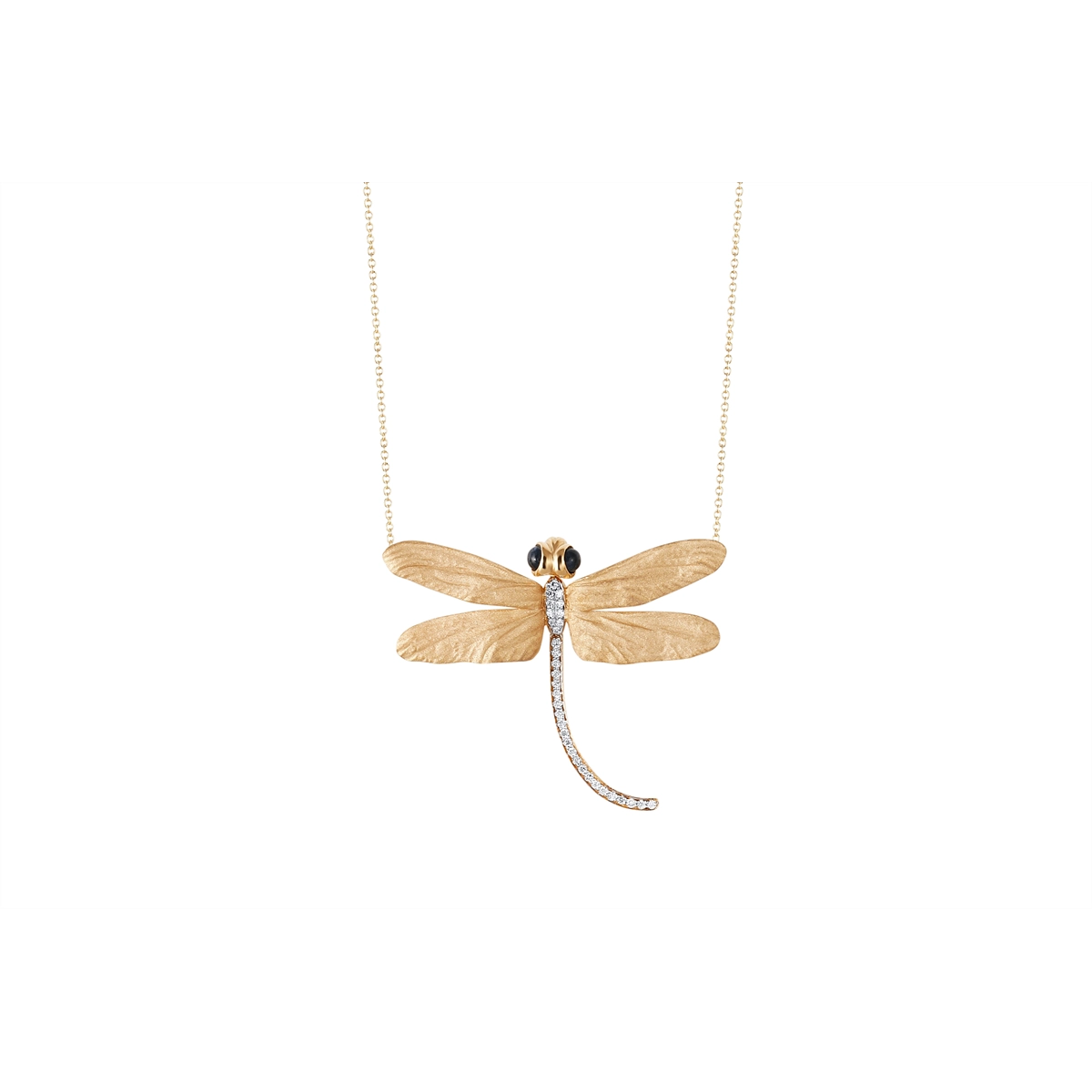 Simon G 18K Yellow Gold Dragonfly Pendant Necklace with Diamonds