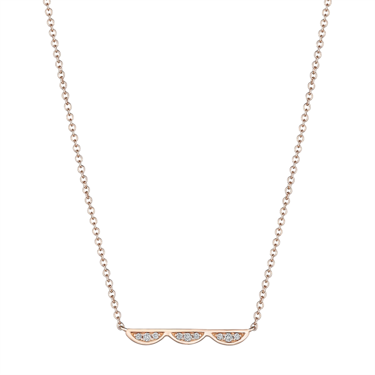 Tacori 14K Rose Gold Three Crescent Diamond Necklace