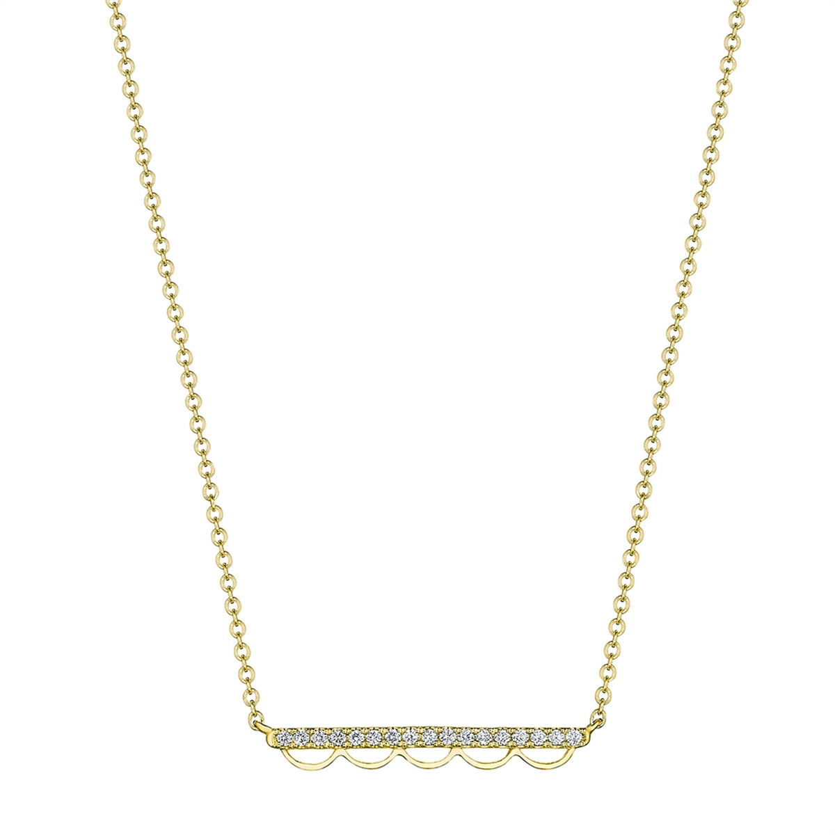 Tacori 14K Yellow Gold Short French Pave Diamond Necklace