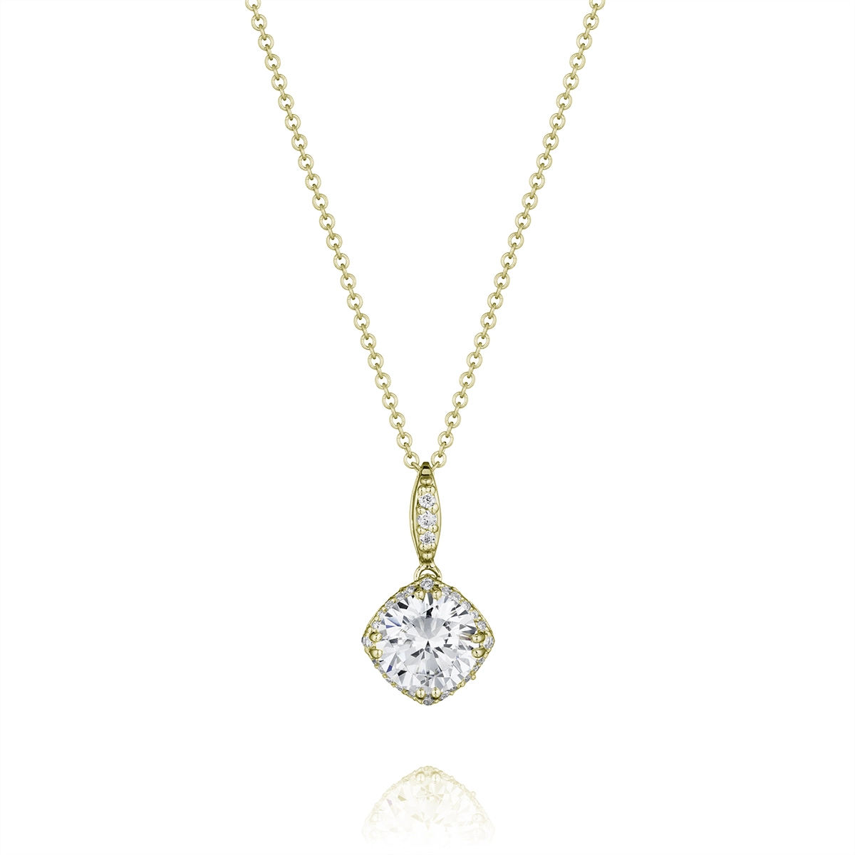 Tacori 18K Yellow Gold Diamond Pendant Mount Necklace