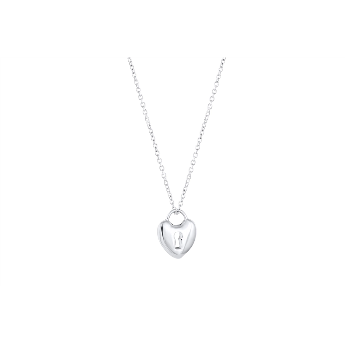 Tiffany & Co Sterling Silver Heart Lock Pendant Necklace (Estate - Estimated Retail When New $185)