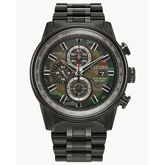 Citizen Nighthawk Black Steel Camo Dial Eco-Drive