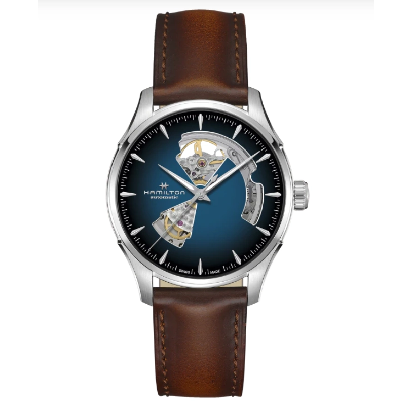 Hamilton Jazzmaster Open Heart Auto Brown Strap 40mm