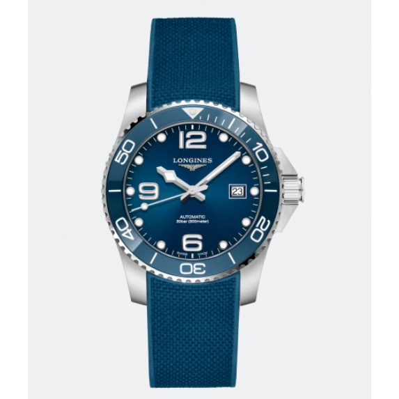 Longines Hydroconquest Stainless Steel Blue Dial Rubber Strap 41mm Automatic