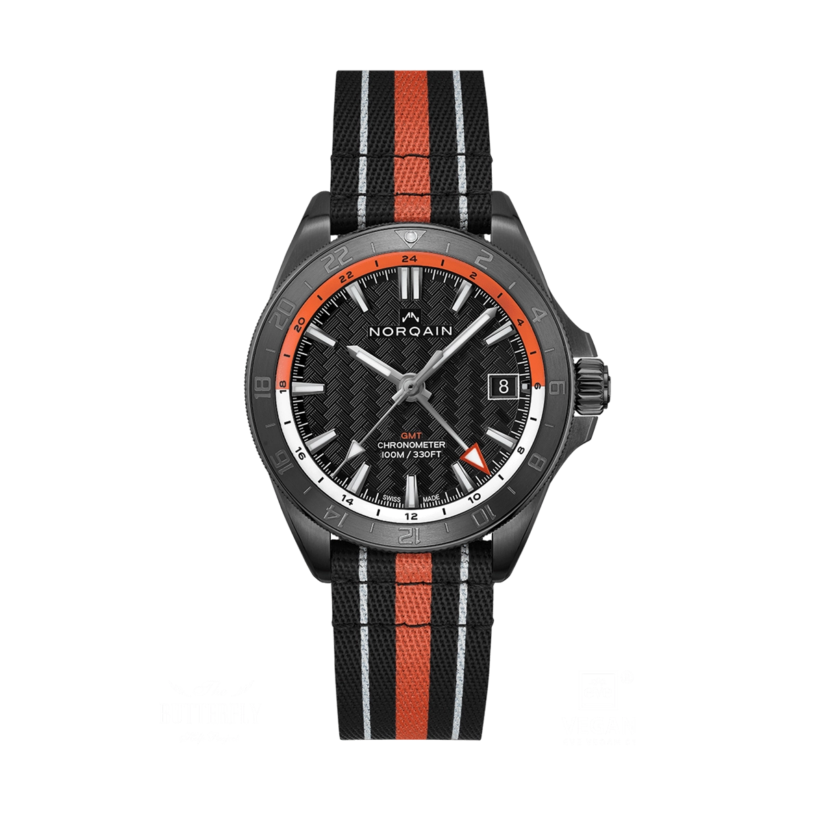 NORQAIN Adventure NEVEREST GMT 41mm Orange and White