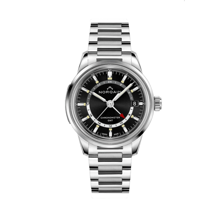 NORQAIN Freedom 60 GMT Stainless Steel Black Dial