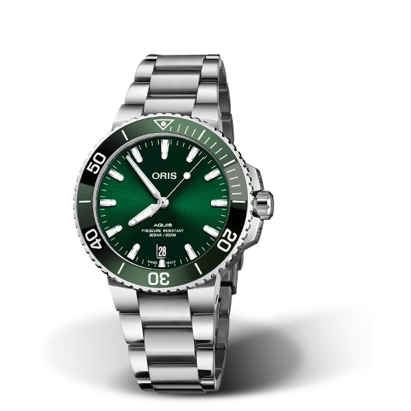 Oris Aquis Date Green Dial Steel 39.5mm Automatic