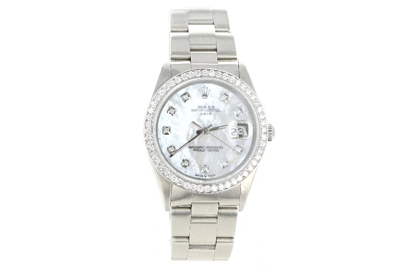 Rolex Date 15200 Diamond Bezel