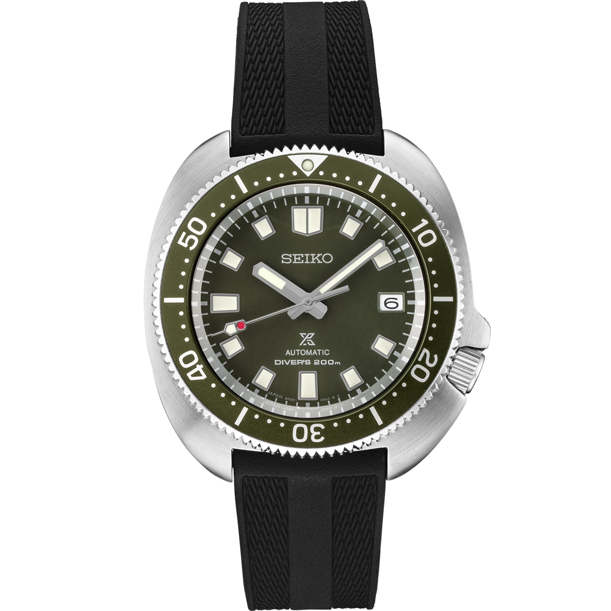 Seiko Prospex Captain Willard Automatic Divers Green Dial Black Rubber 42mm