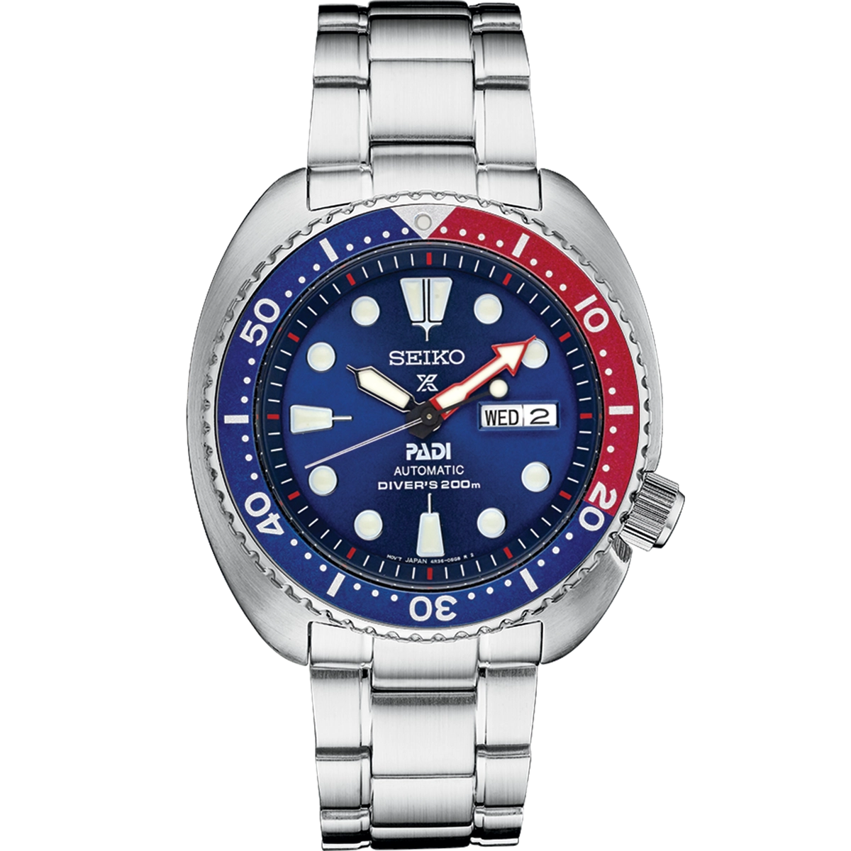 Seiko Prospex PADI Special Edition Steel Blue Dial Red/Blue Bezel 45mm Automatic